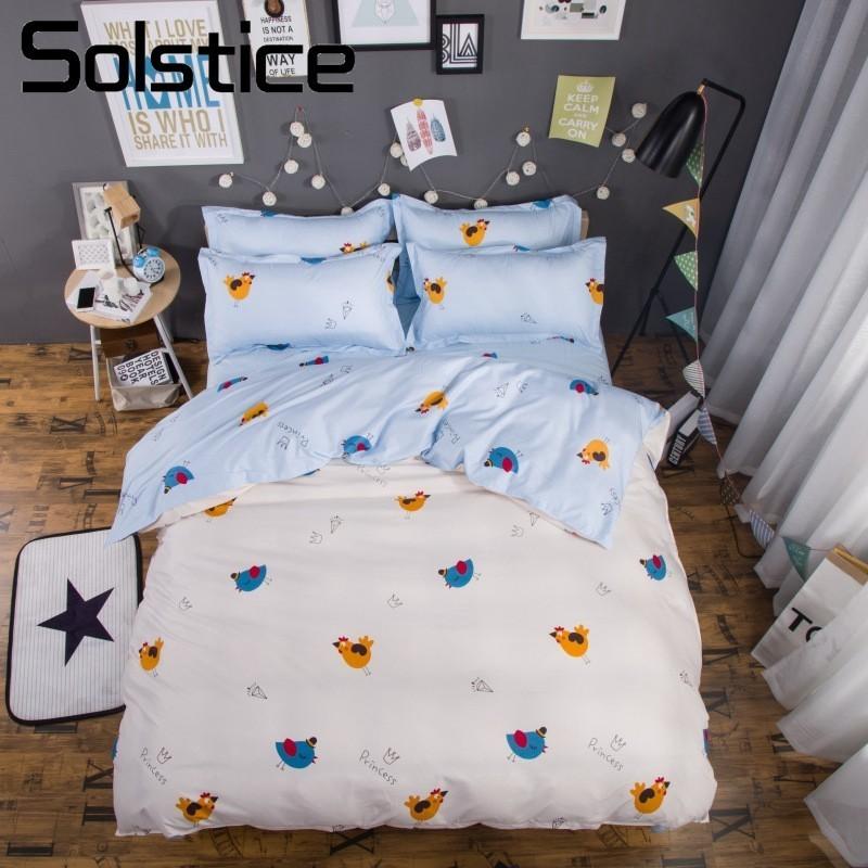

Solstice Home Textile 3/4PCS Bedding Sets Brief Fashion Bedlinen Duvet Cover Pillowcase Bed Sheet King Twin Size For Adult Teen