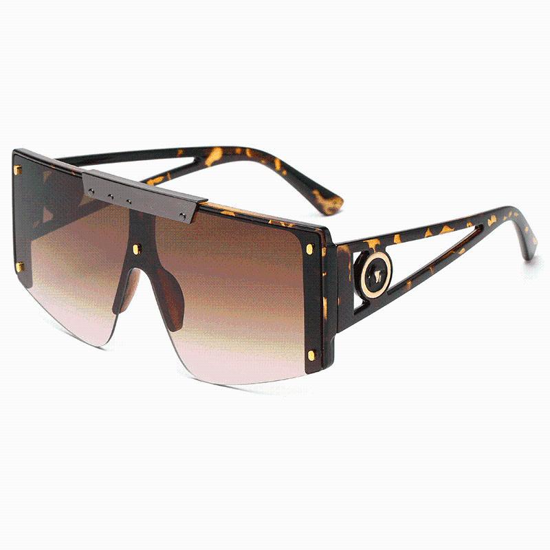 

Sunglasses 2021 Flat Top Oversize Square Women Fashion Retro Sun Glasses Men Big Frame Vintage Eyewear Classic Outdoor Oculos