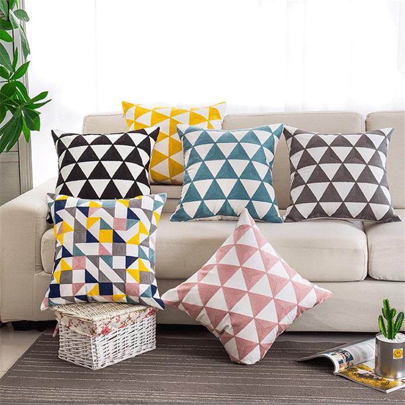 

Fashionable geometric diamond lattice plaid Cushion Cover pillowcase Sofa Pillow Cover 45x45cm Decorative pillows decor