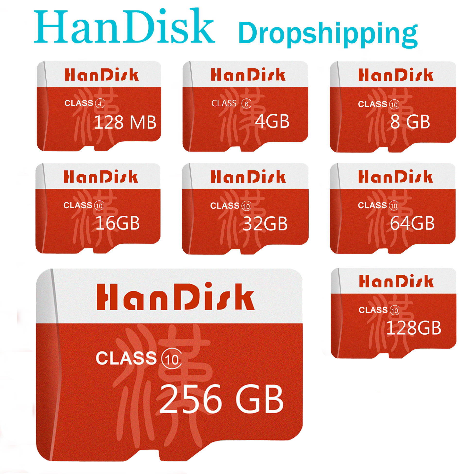 

Drop shipping HanDisk Micro SD Card 1GB 2GB 4GB 8GB 16GB 32GB 64GB 128GB Micro SD MicroSD Memory Card Full Capacity CE FCC