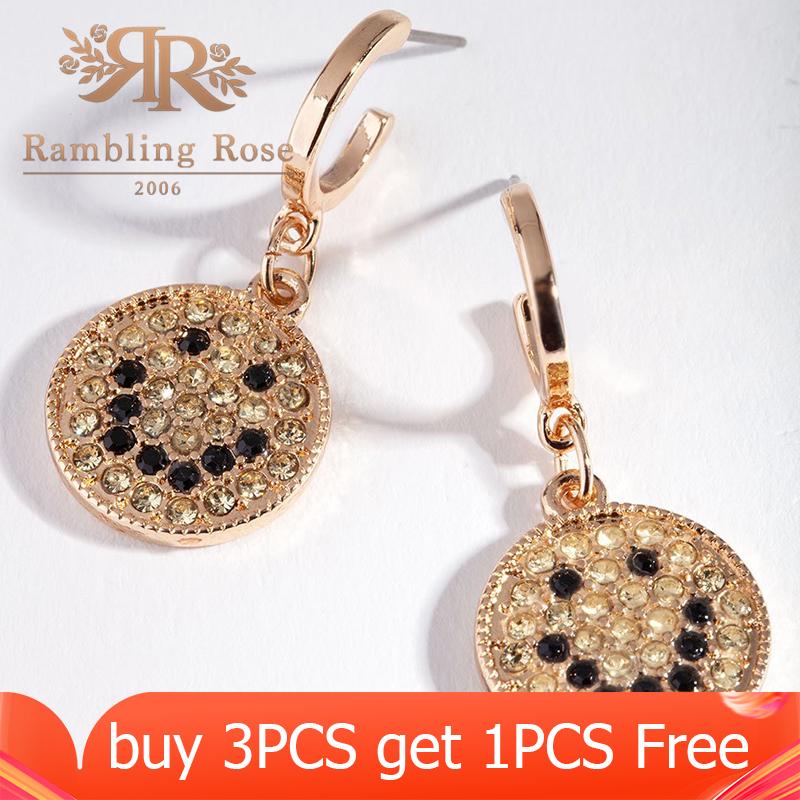 

Vintage Smile Earrings For Women Girls New Fashion Gold Diamante Smile Disc Earring Statement Party Wedding Trend Jewelry Gifts