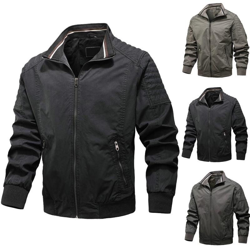 

2021 Spring And Autumn Men's Bomber Jacket Casual Plus Size Male Jacket Windproof Pilot Coat Army Men Cargo Flight, Ag