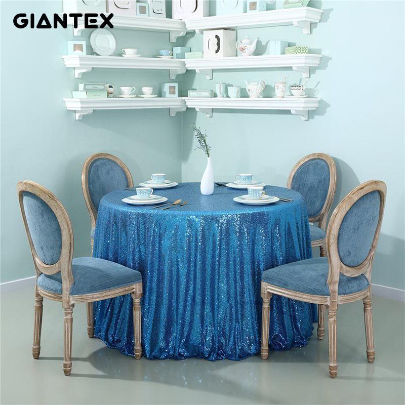 

GIANTEX Sequined Round Tablecloth Wedding Tablecloth Decorative For Wedding Decoration Party Banquet Decoration1, White