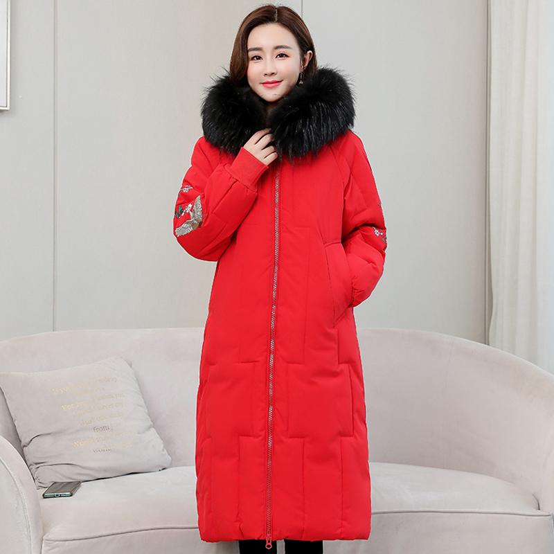 

Plus Size 5XL 2021 New Winter Jacket Women Long Parkas Hooded With Fur Collar Thicken Warm Cotton Padded Coats Women Down Jacket, Beige