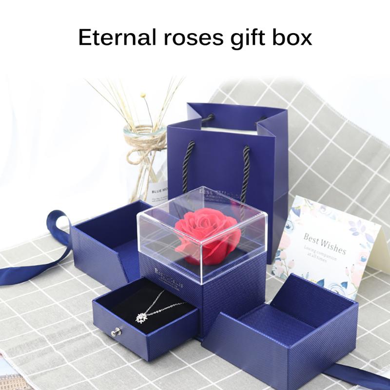 

Flower Rose Jewelry Box Girl Women Earring Earrings Lipstick Makeup Wedding Wedding Birthday Valentine'S Day Gift Store