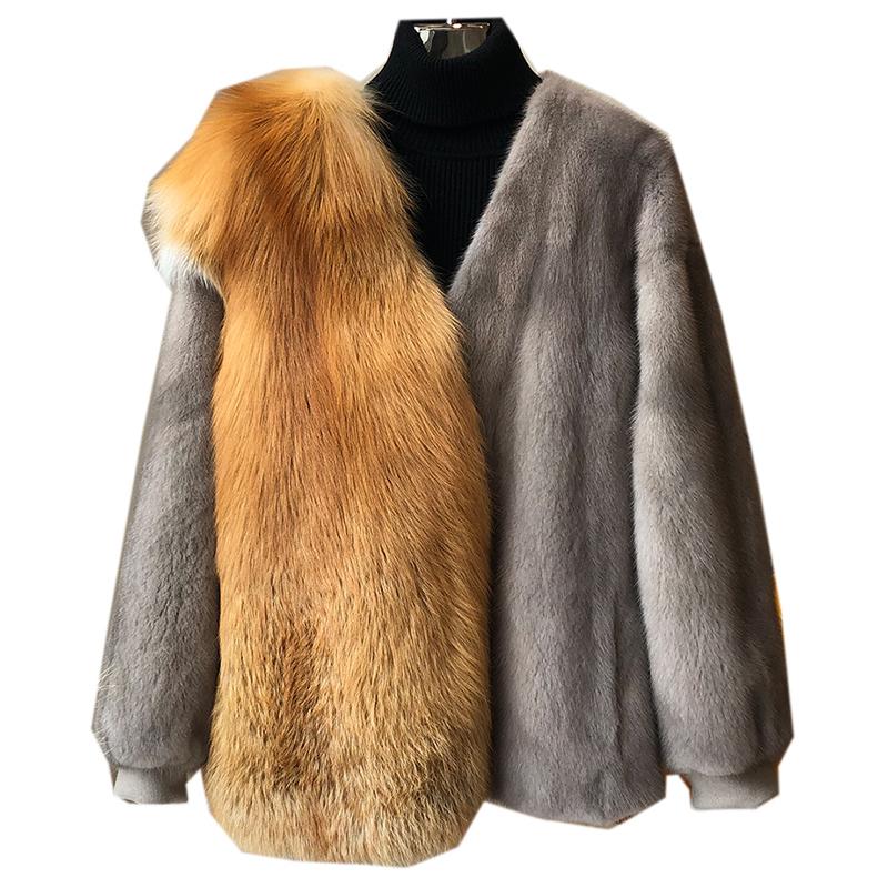 

2020 Female Winter Jackets Natural Real Coats Women Clothing With Real Red Whole Skin Femme Luxury Genuine Fur Coat, Red fur
