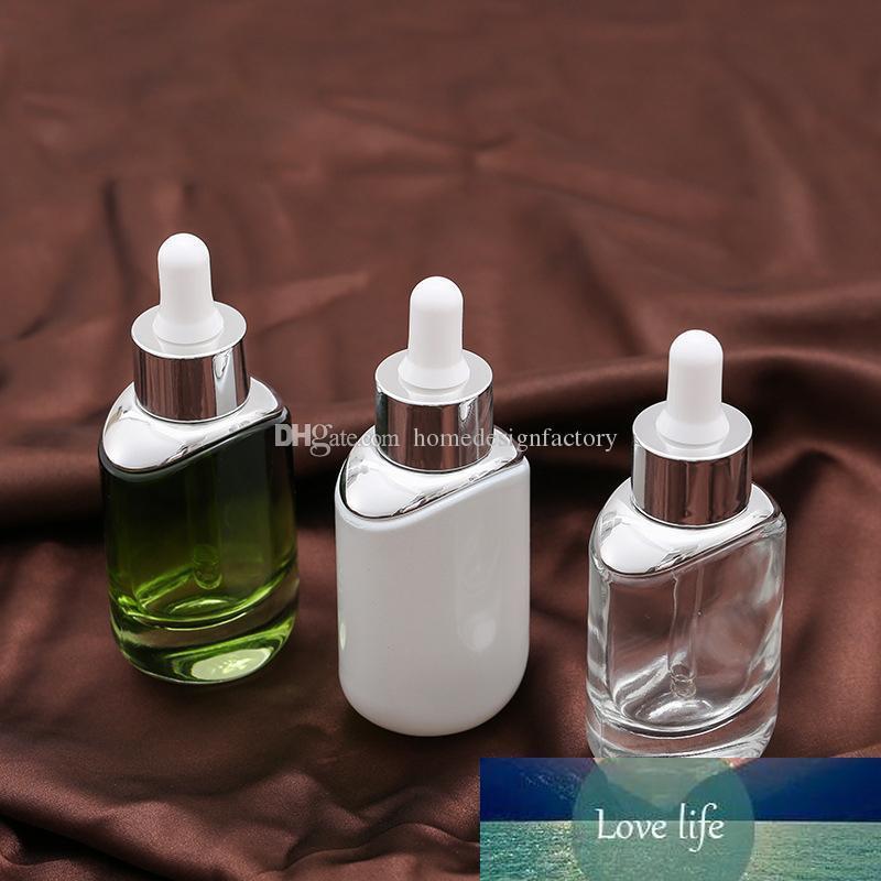 

30ML White Green Glass Dropper Bottle Empty Perfume Sample Tubes Essential Oil Reagent Pipette Refillable Bottle