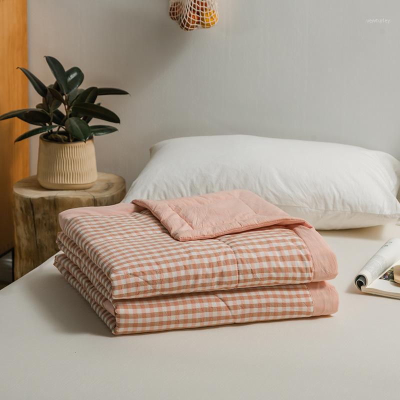 

Summer washed cotton air conditioner quilt1, Gray grid