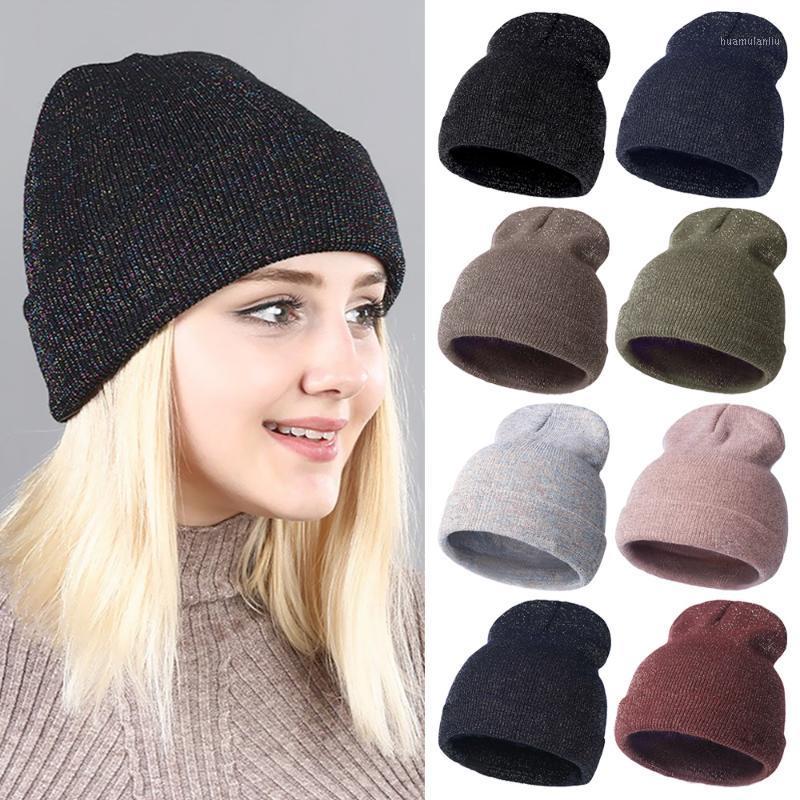 

Women Fashion Bronzing Gold Silver Beanie Hat Winter Warm Knitted Cap Unisex Female Hip Hop Solid Color Soft Cotton Knitting Hat1