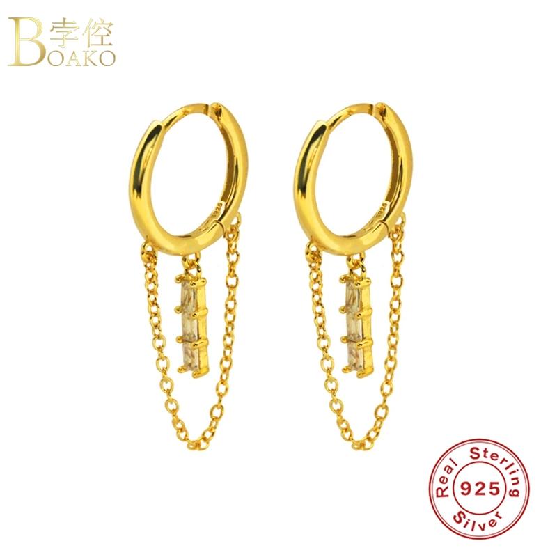 

Hoop & Huggie BOAKO 925 Sterling Silver Earrings For Women 2021 Pendiente Piercing Ohrringe CZ Gold Earing Luxury Fine Jewelry