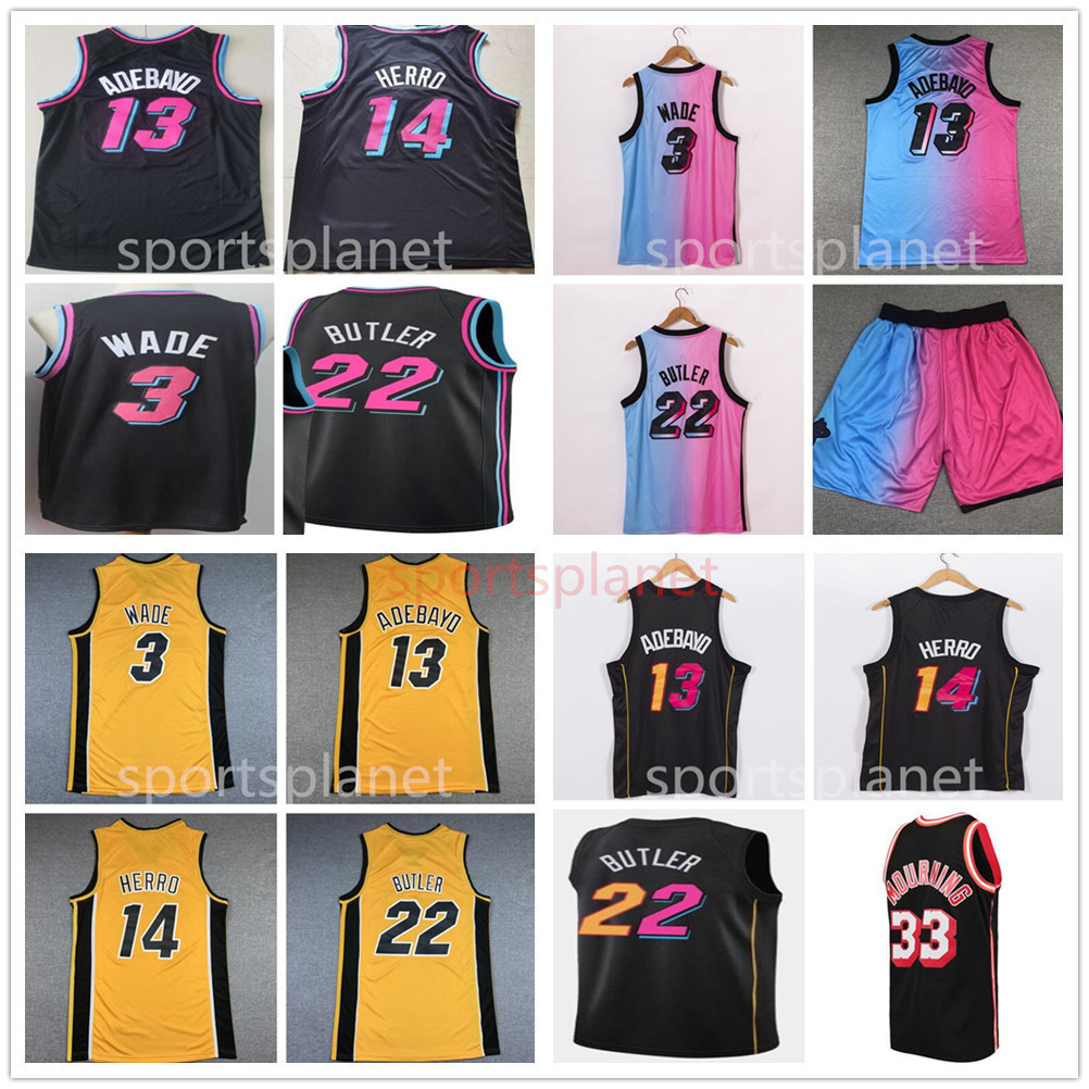 

2021 2022 Men Miami's Heat's City Basketball Dwyane 3 Wade Jimmy 22 Butler Tyler 14 Herro Bam 13 Adebayo 75th anniversary Embroider Mens's Nba's Jersey, Army green