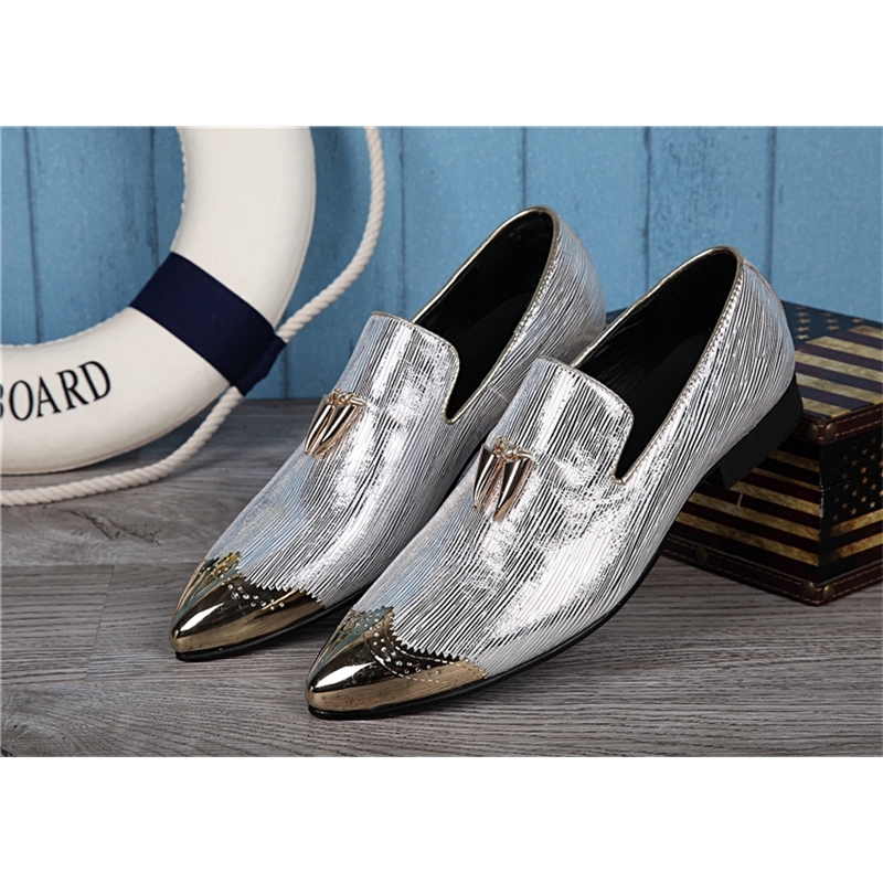

2020 Metal Genuine Male-style Leather Pointed to Toe Tassel Casual Shoes for the Wedding Dress Zapatos Formal 9c9u, The picture