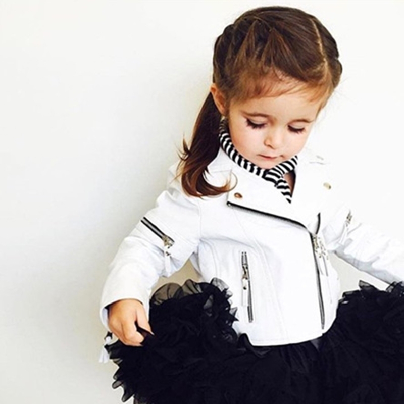 

Spring Autumn Zipper Jacket Baby Girls PU Leather Jackets Kids Clothes Children Outerwear Coats For Baby Girls Boys Clothing 201106, Black