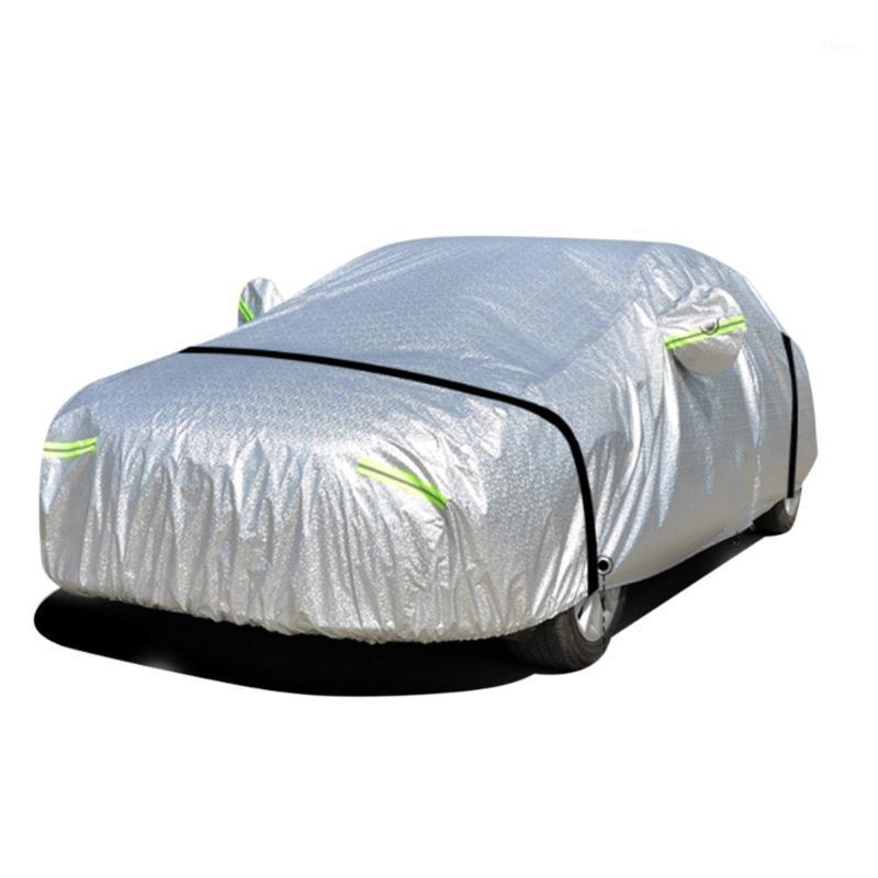 

New Aluminum Film Cotton Velvet Thickening Car Clothing Summer Rain Sun Visor Car Cover Windproof Belt1