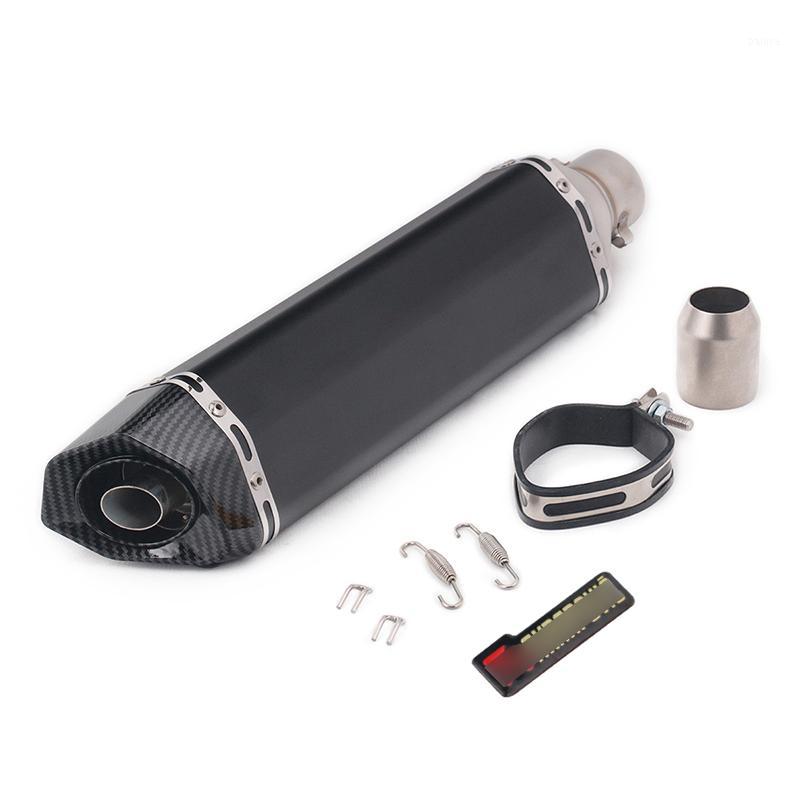 

51mm Motorcycle Universal Exhaust Tips Muffler Tail Pipe Aluminum Black Red Yellow Colors 470mm1