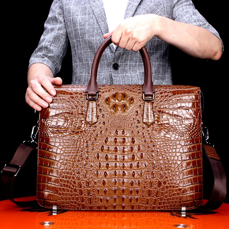 

Male Briefcase Business Affairs Package Handbag Genuine Leather laptop Man messenger computer bag office bags men Cowhide Single, Vertical black