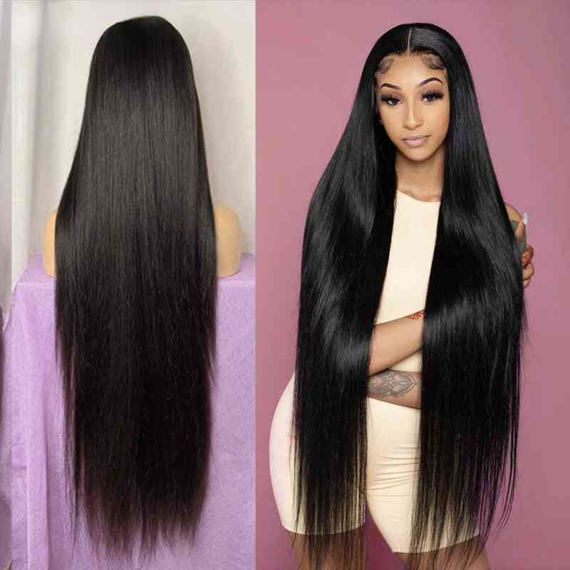 

Silky Straight 13x4 Swiss Frontal For Black Women Raw Virgin Human Hair Wig Lace Front
