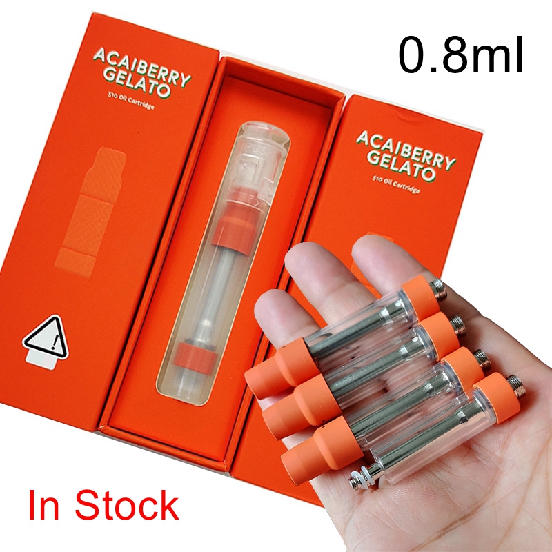 

Orange Sherbinskis Thick Oil Cartridges Packaging 0.8ml Ceramic Coil Atomizers Empty Vape Pen Carts E Cigarettes Wax Vaporizer 510 Thread Atomize