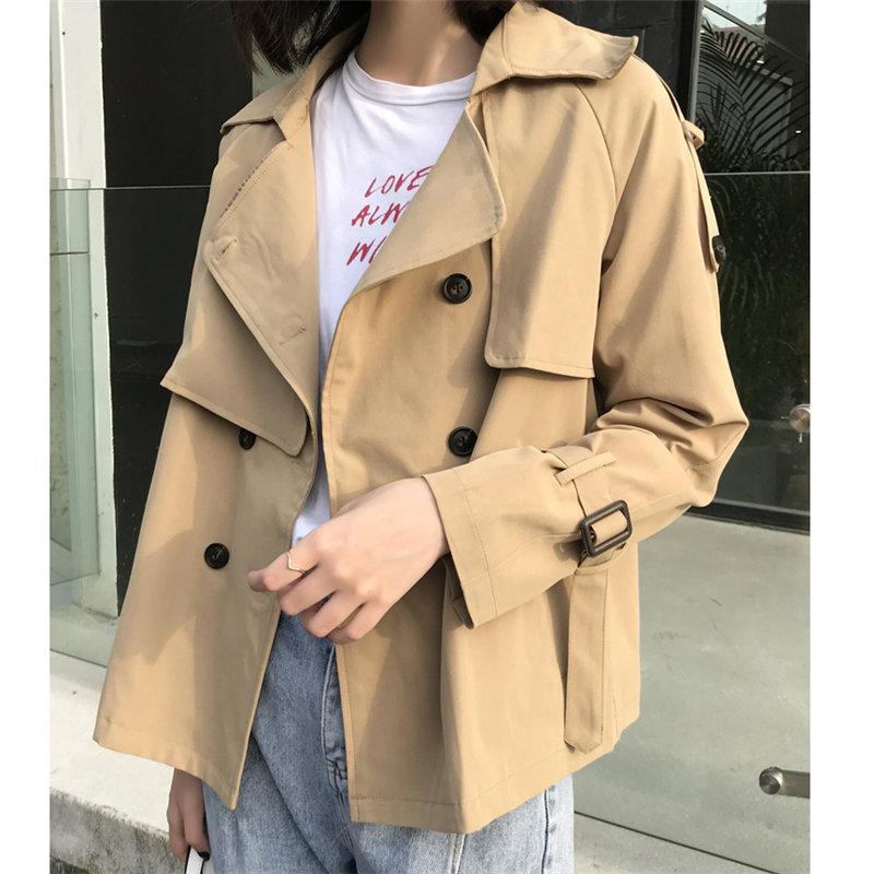 

Alien Kitty British Style 2020 Autumn Khaki Cute Loose Solid Brief All-Match Large Size Tops Fresh Casual Cardigans Jacket Coats, Photo color