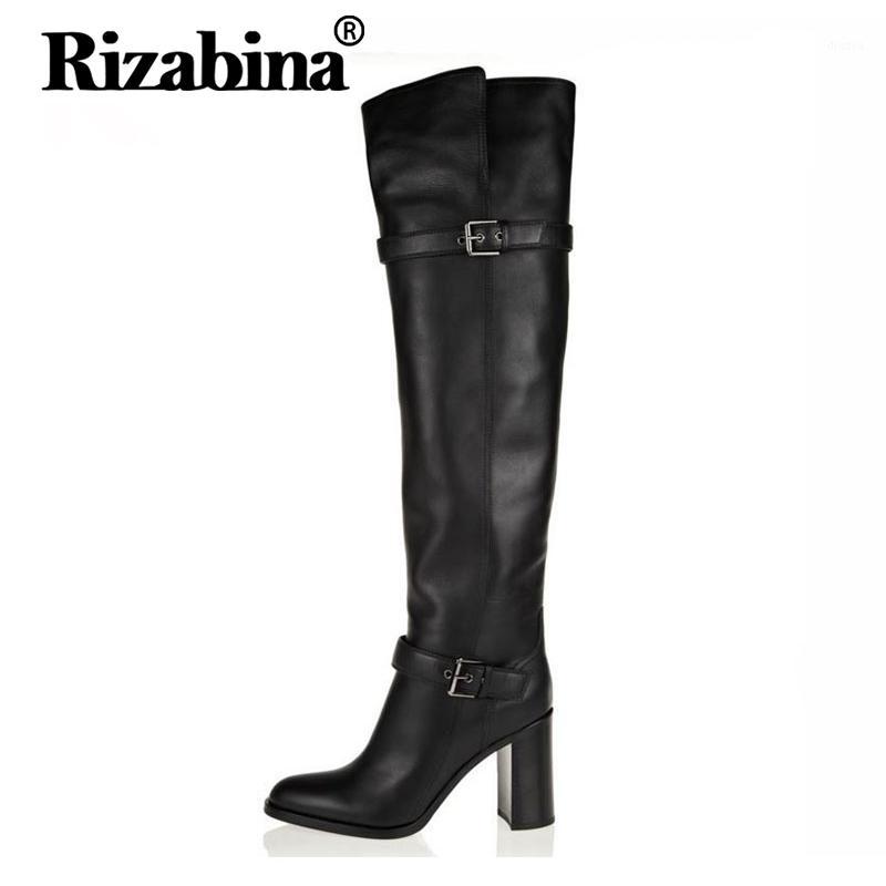 

size 31-45 women real genuine leather high heel over knee boots sexy long boot winter warm botas militares footwear shoes R53911, Black