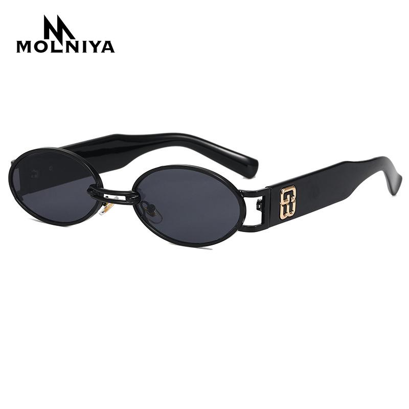 

Metal Oval Small Frame Sunglasses Men Brand Designer High Quality Gradient Sun Glasses Fashion Party Accessories UV400