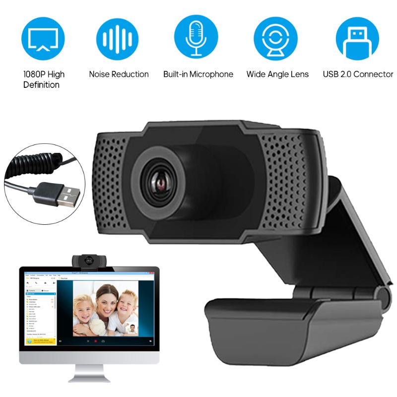 

HD 1080P Webcam Mini Computer PC WebCamera with USB Plug Rotatable Cameras for Live Broadcast Video Calling Conference Work