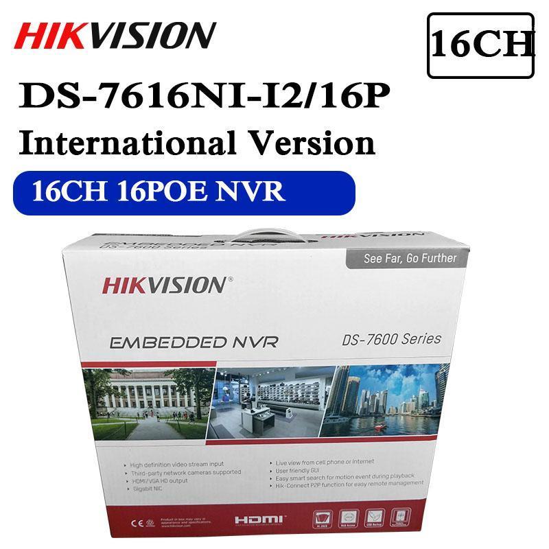 

In stock hikvision DS-7616NI-I2/16P English version 16ch NVR 16POE ports with 2SATA Up to 12 Megapixels resolution recording1