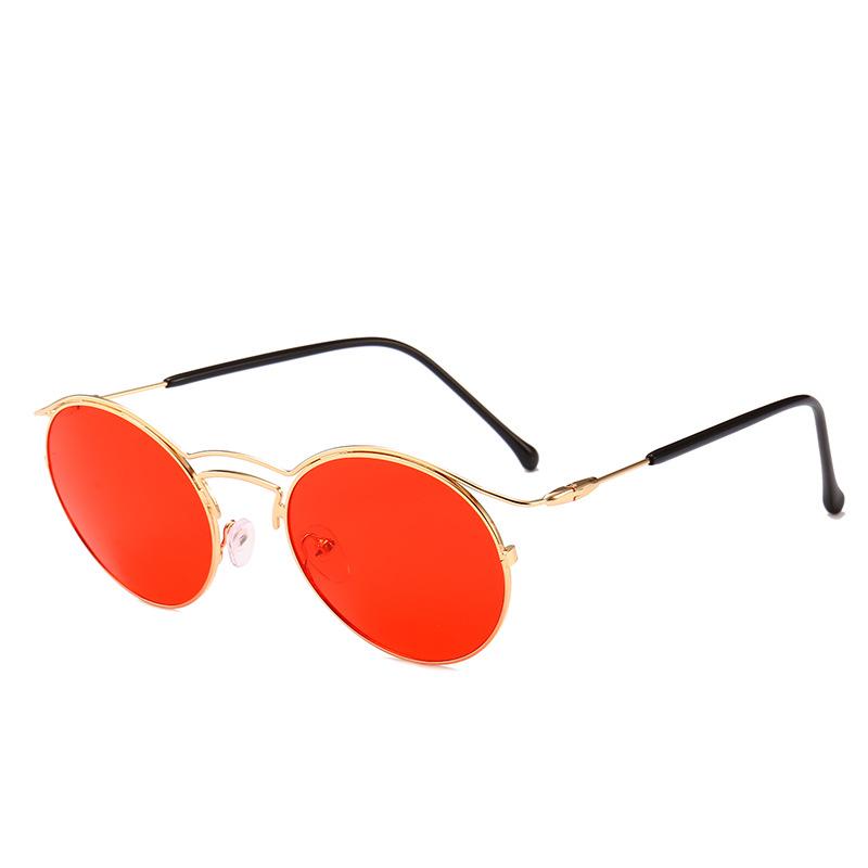 

Metal Round Sunglasses Ocean Lens Eyeglasses New Conjoined One-piece Personalized Sun Glasses for Women