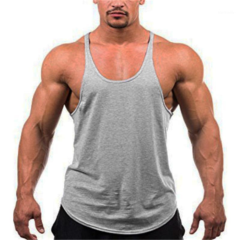 

Men Summer Sleeveless Casual Cotton Vest Gym Sports Slim Fit Bodybuilding Tank Top Black Gray White1, 6610-blue