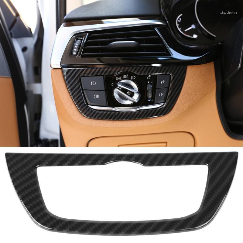 

For 5 Series G30 6 Series GT 2017-2018 Carbon Fiber ABS Plastic Car Interior Headlight Frame Trim Cover Decorative sticker1