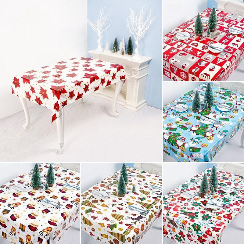 

Christmas Table Cloth Kitchen Dining Table Cover Waterproof Santa Claus Tablecloth for Party New Year Xmas Cover Decor1, E table cover
