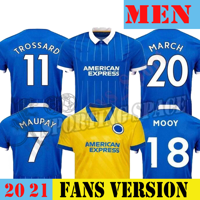 

MEN 20 21 Hove Albion soccer jerseys Maupay LALLANA Dunk HOVE ALBION CONNOLLY Trossard men kids Jersey uniforms 20 21, Blue no patch