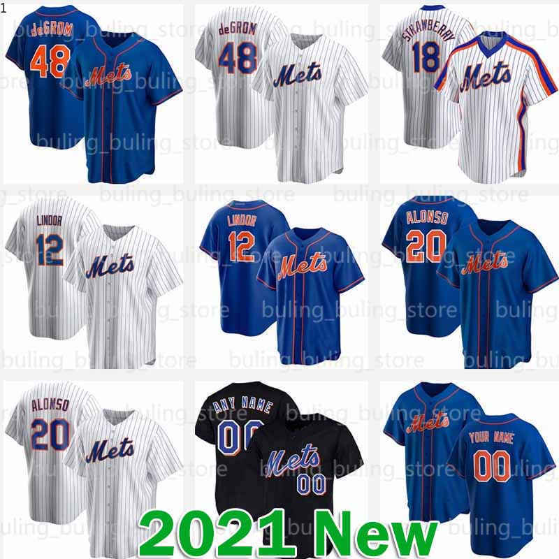 

12 Francisco Lindor Jerseys 2020 New Custom Jacob deGrom Pete Alonso Mets Mike Piazza Dwight Gooden Keith Hernandez Darryl Strawberry York, Custom retro (dadouhui)