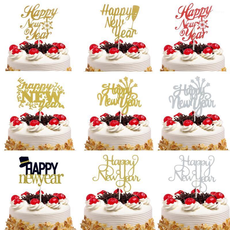 

Happy New Year Cake Topper Kids Happy Birthday Cupcake Toppers Flags Cake Baking Baby Shower Party Wedding DIY Decor Xmas1