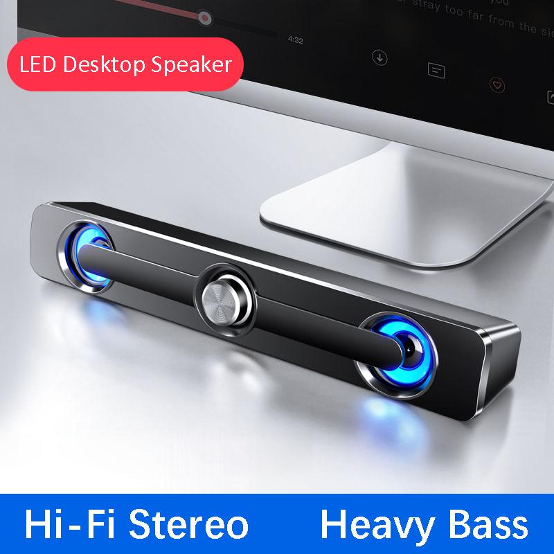 

USB Wired Powerful Computer Speaker Bar Stereo Subwoofer Bass speaker Surround Sound Box for PC Laptop phone Tablet MP3 MP4