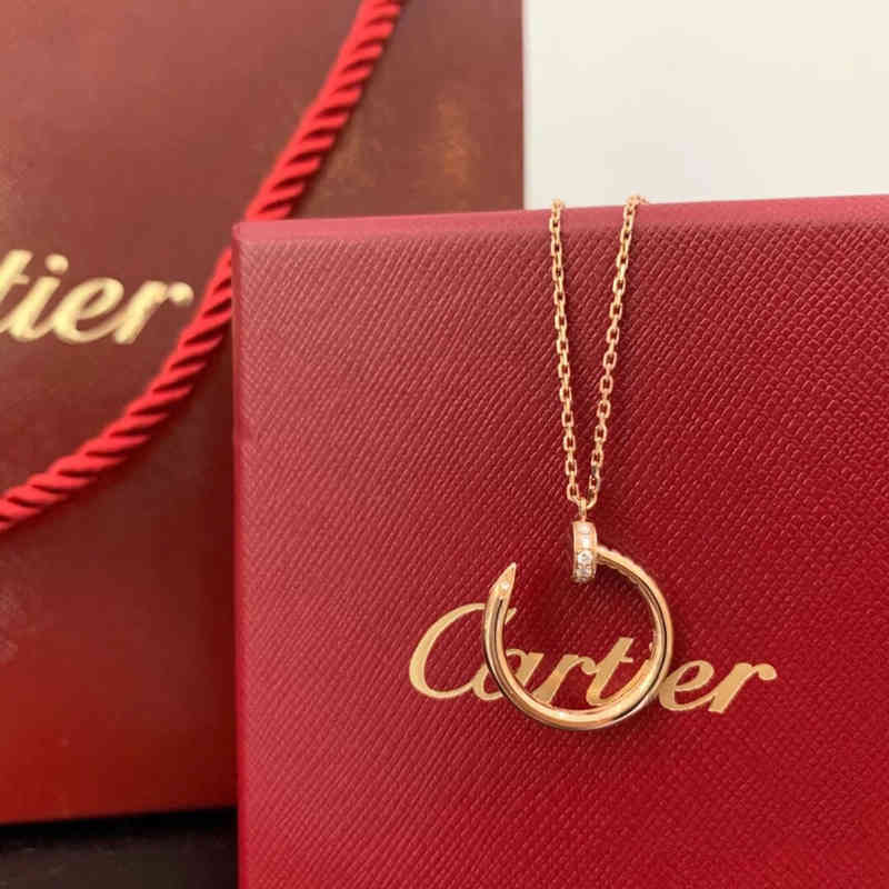 

Brand necklace Home full diamond nail Necklace Royal sister style rose gold belt temperament net red same clavicle chain