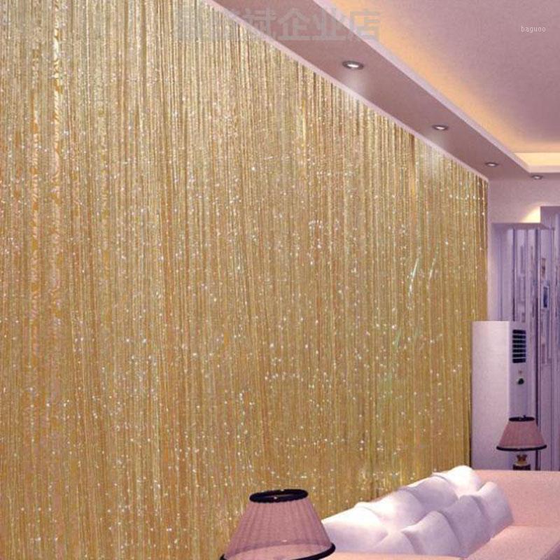 

3x3m String Curtain Flash Line Shiny Tassel Strings Door Window Decorective Divider Curtain Glitter Valance Home Decoration1, White