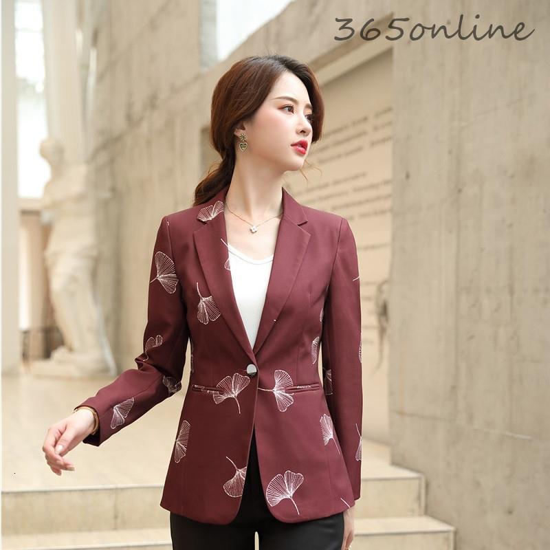 

Fashion Printed High Quality Fabric Long Sleeve Jackets Coat Formal Blazers Women Business Work Wear Office Lady Outwear Blaser, Black 2