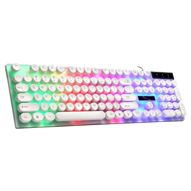 

Keyboard with Round Keycaps for PC/Laptop Backlit Keyboard for Computer Gamers
