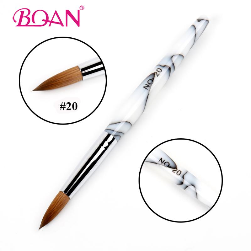 

BQAN 1 Pc #20 Kolinsky Sable Hair Acrylic Nail Art Brush Manicure Art Tool Nail Painting Pen Crystal Brush Round Hair