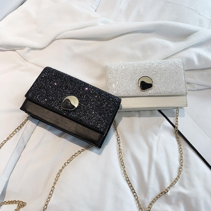 

Women's Bag New All-match Chain Lock Portable Wallet Fashionable Simple One-shoulder Diagonal Bags Exquisite Travel Shopping, Black
