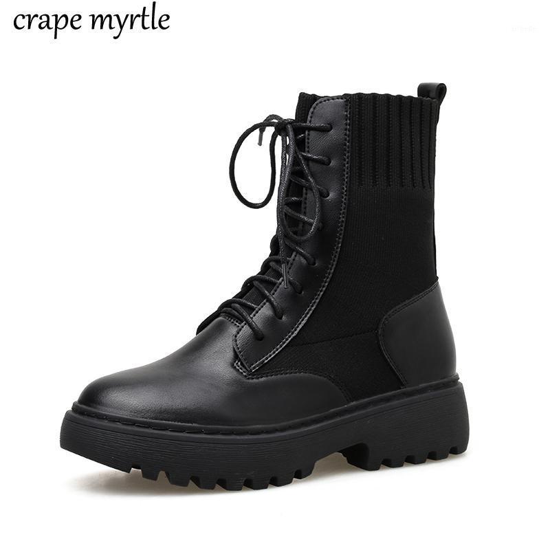 

2020 New snowboots Winter Motorcycle Boots Women British Style Ankle Boots Gothic Punk Low Heel ankle Boot Women Shoes YMA9821, Black