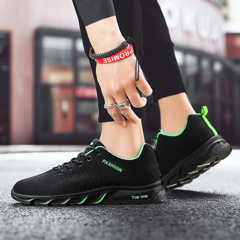 

Top quality Men's tide sports casual air cushion running high flat shoes zapatillas hombre 124, 124；black-124；