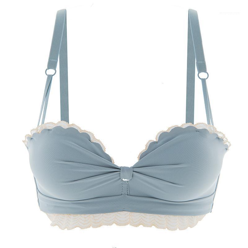 

Women's sexy lace underwear without steel ring gather small chest show big, no shoulder strap Bra Top1, See chart