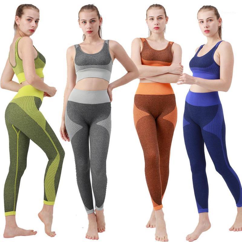

Women' sportswear Gym High Waist Sports Legging Padded Sports Bra Seamless Fitness Women Yoga Suit High Stretchy Workout Set1