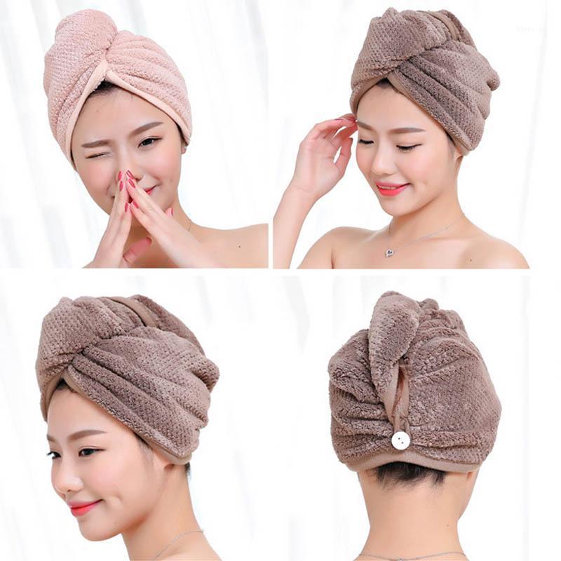 

23*60cm 1 Pc Quick Dry Towels Microfiber Fabric Dry Hair Hat Shower Cap Lady Turban Bath Towel Absorbent1, 02