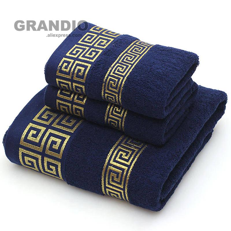 

100% Cotton Towel Set Bathroom Geometric Pattern Bath Towel For Adults Face Hand Towels Terry Washcloth Travel Sport, White