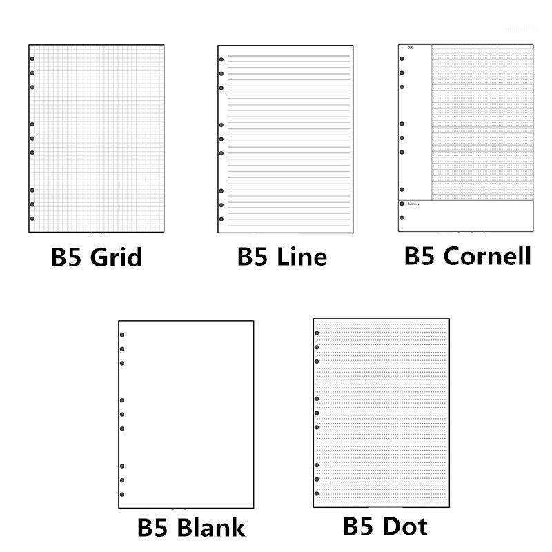 

B5 9 Holes Loose-leaf Notebook Draft Paper Diary Sketchbook Journal Grid Line-Dot Planner Painting Inner Page Office Stationery1