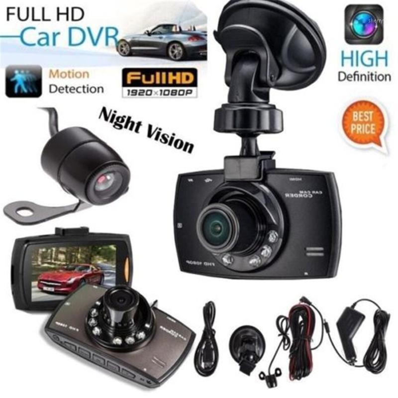 

1080P Dual Lens Car Dash Cam Front and Rear Camera Dashboard DVR Recorder 1701, Black