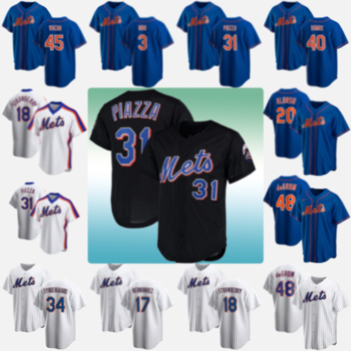 

TOM SEAVER 48 Jacob deGrom Jersey 20 Pete Alonso 18 Darryl Strawberry 17 Keith Hernandez CANO 16 Dwight Gooden Cespedes Baseball Jerseys, Men(da du hui)